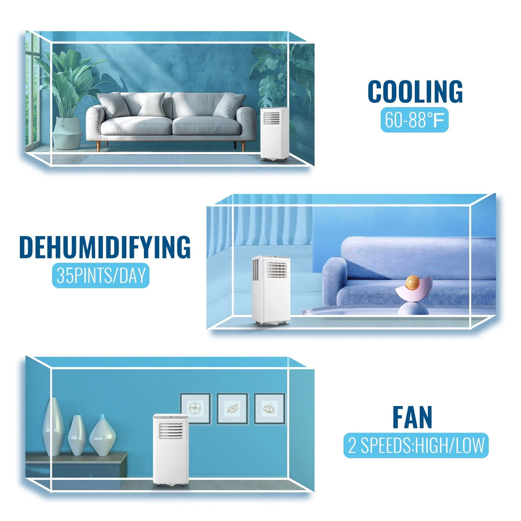 8000 BTU Portable Air Conditioner with Remote Control, White Z3824