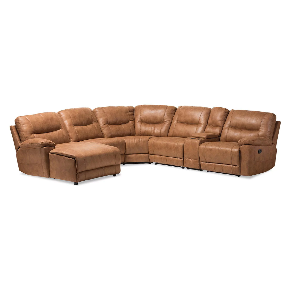 Light Brown 6 Piece Reclining Sectional U8750