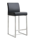 Black Stainless Steel Counter Stool Set of 2 M8603