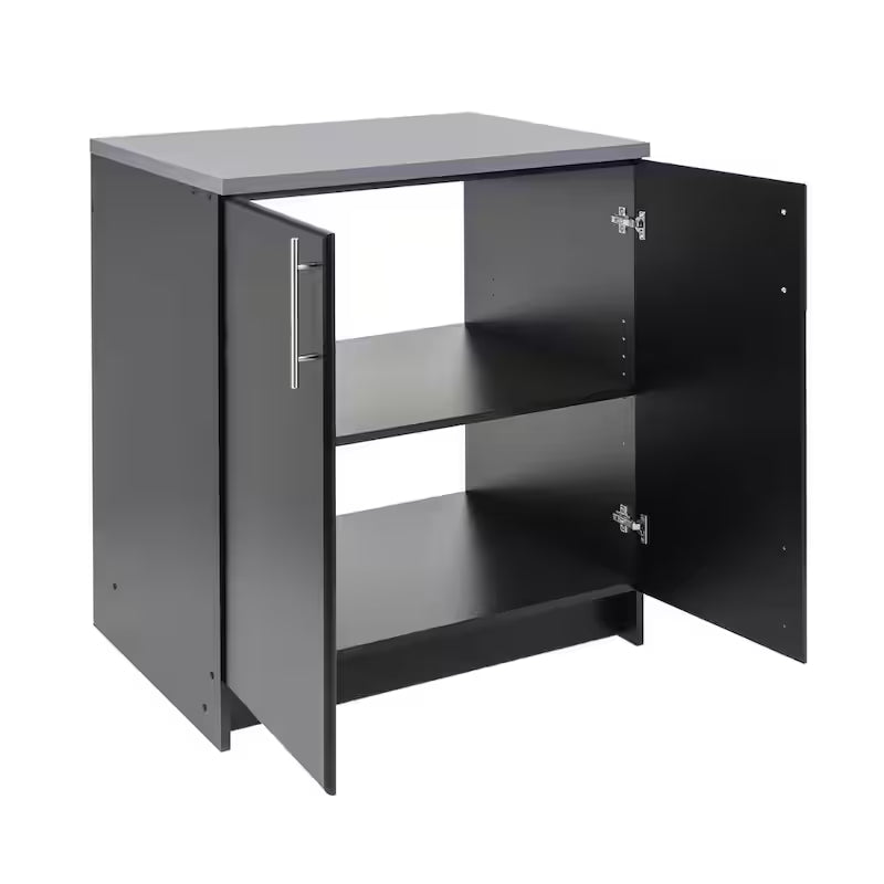 Black Wood Freestanding Garage Cabinet X32178