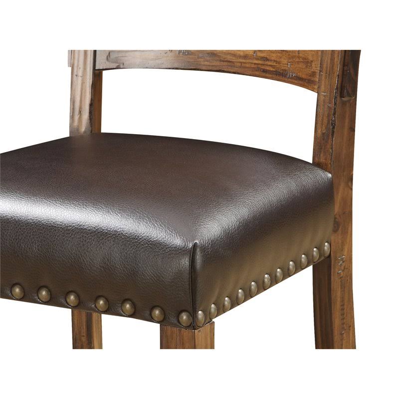 Brown Bonded Leather Upholstered Barstool, 2 Pack P925492