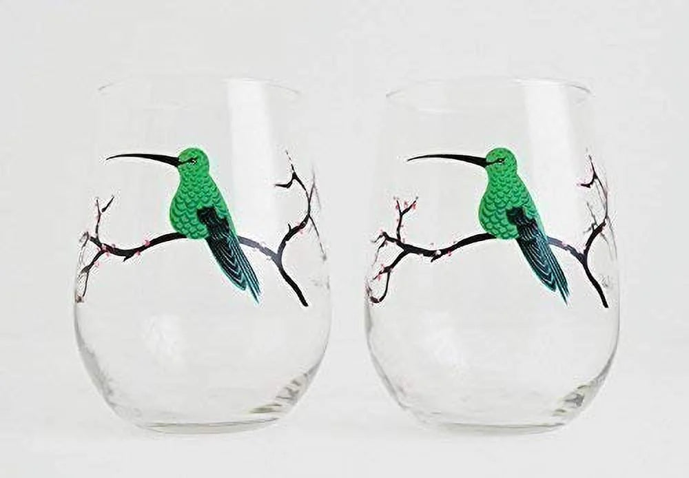 Set Of 4 Stemless Painted Glasses G985