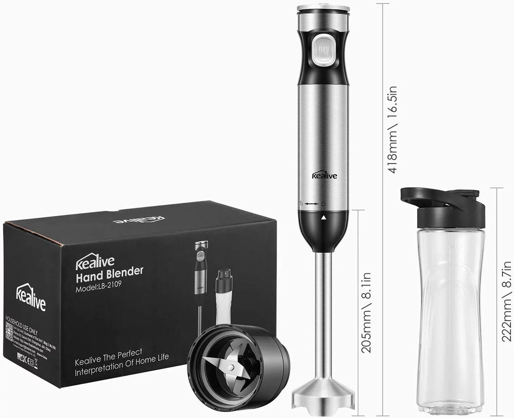 12-Speed Hand Blender with 20oz Portable Bottle K839