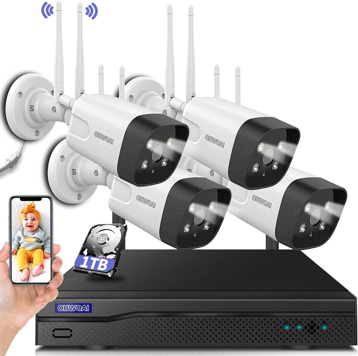 8 Channel 1080P Wireless Security Camera System with 1TB Hard Drive L8598