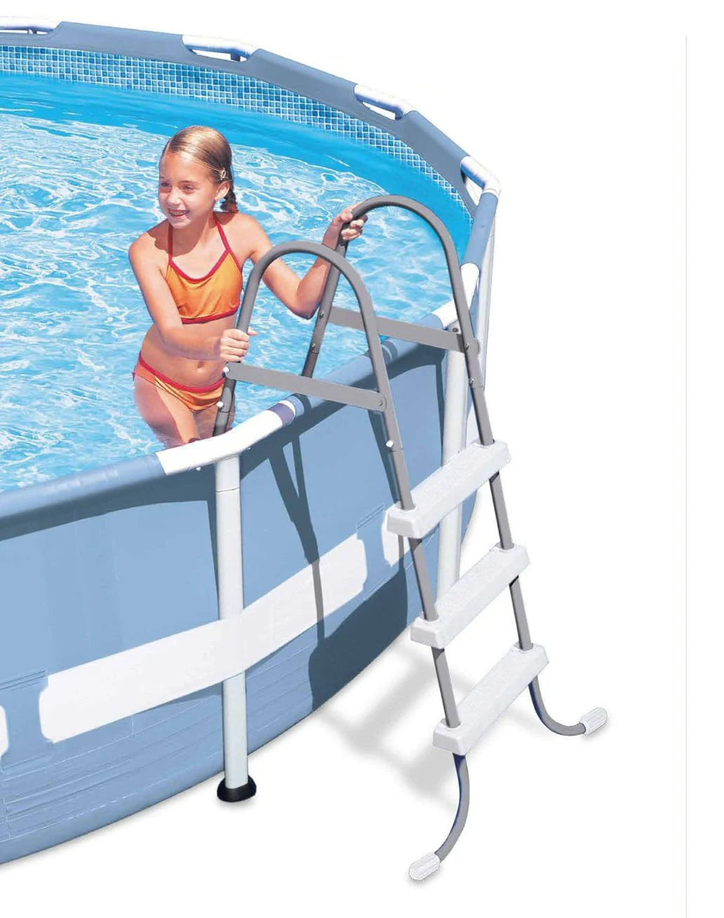 Above-Ground Pool Ladder with 10 x 2.5-Foot Pool Set with Filter Pump O305524