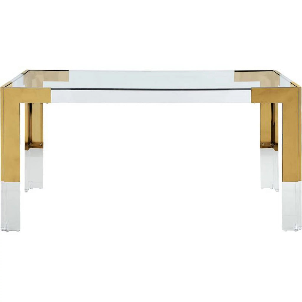 Gold Stainless Steel and Acrylic Dining Table S783537