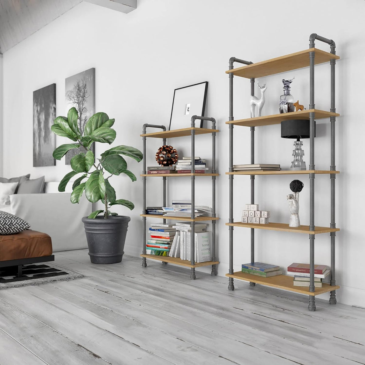 5-Tier Solid Pine Open Wood Bookcase Z54736