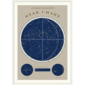 Star Chart Graphic Art on Wrapped Canvas White Frame 26x22 E6534