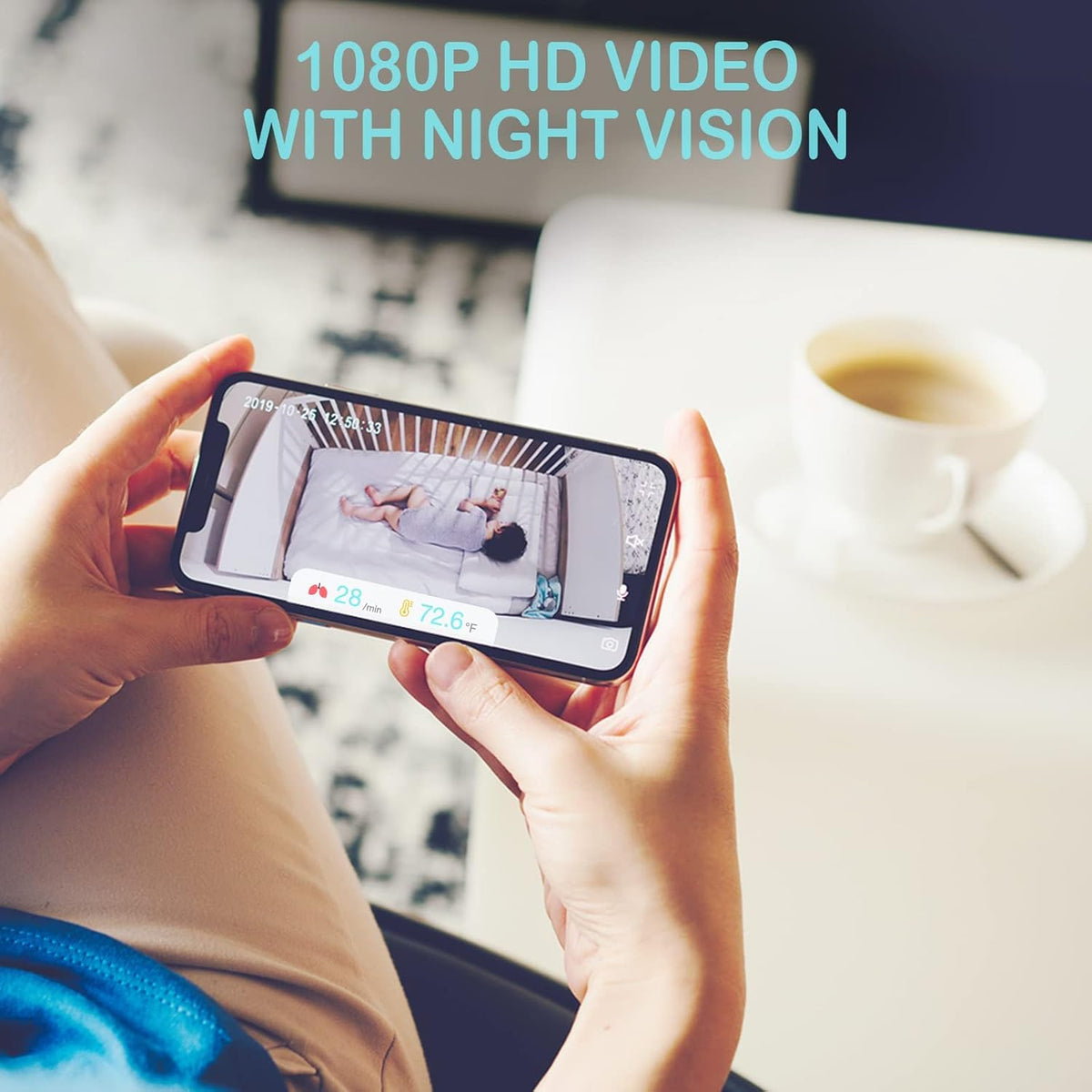 Video Baby Monitor with 1080P HD Wi-Fi Camera and Night Vision D102