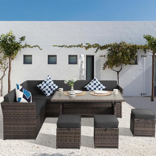 7 Piece PE Wicker Patio Dining Set U68917