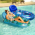 2 Pack Inflatable Pool Float Chairs with Cup Phone Holder B6078