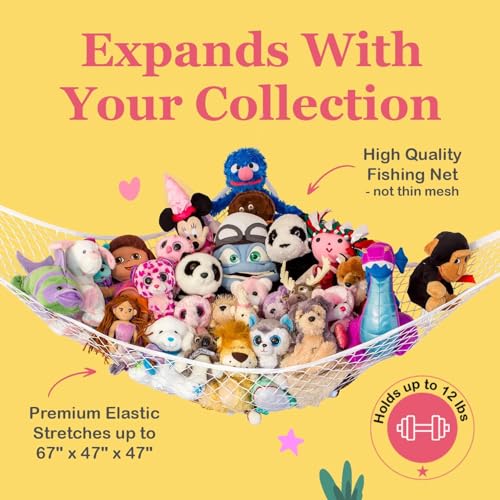 Stuffed Animal Hammock Corner Hanging Organizer White O62153