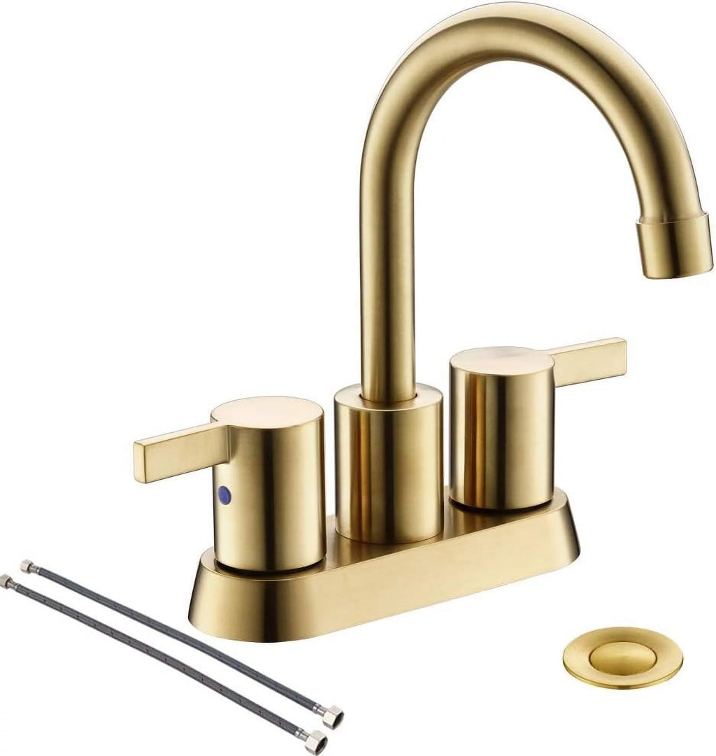 Brushed Gold 2 Handle Centerset Bathroom Faucet P286000