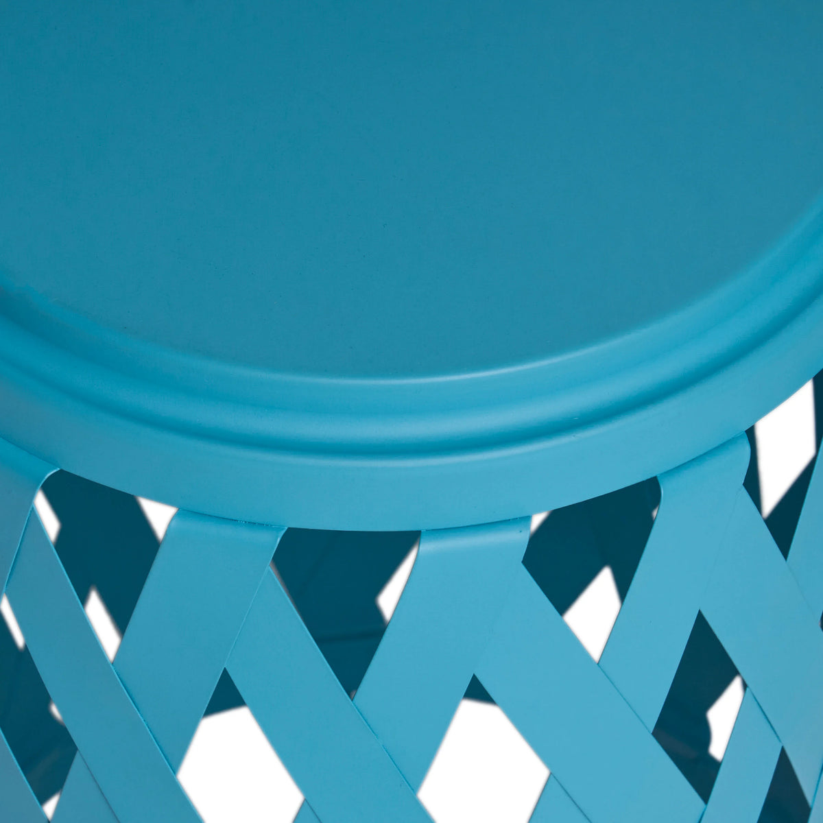 Matte Blue Iron Side Tables Set of 2 Q5251