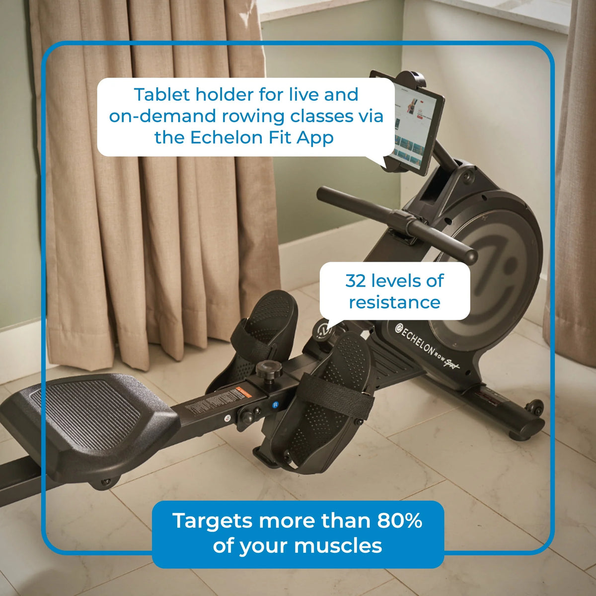 Exercise Rower with 32 Levels of Magnetic Resistance X8310