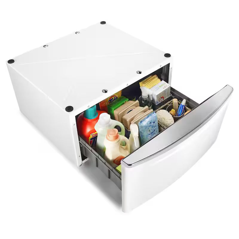 White Pedestal with Storage B66846