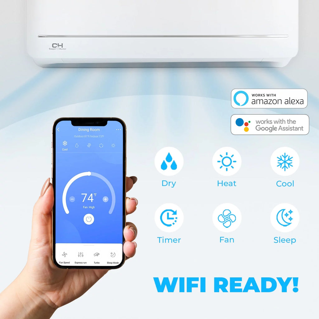 6000 BTU 115V Wall Mounted Mini Split Heat Pump Air Conditioner F3104