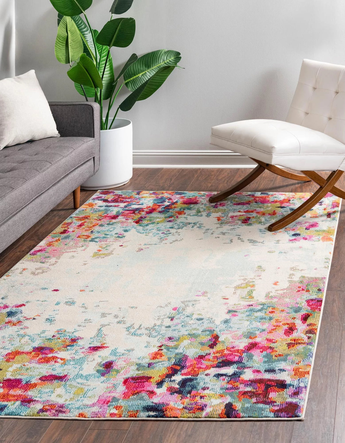 Multi Blue 8' x 10' Abstract Rug D9434