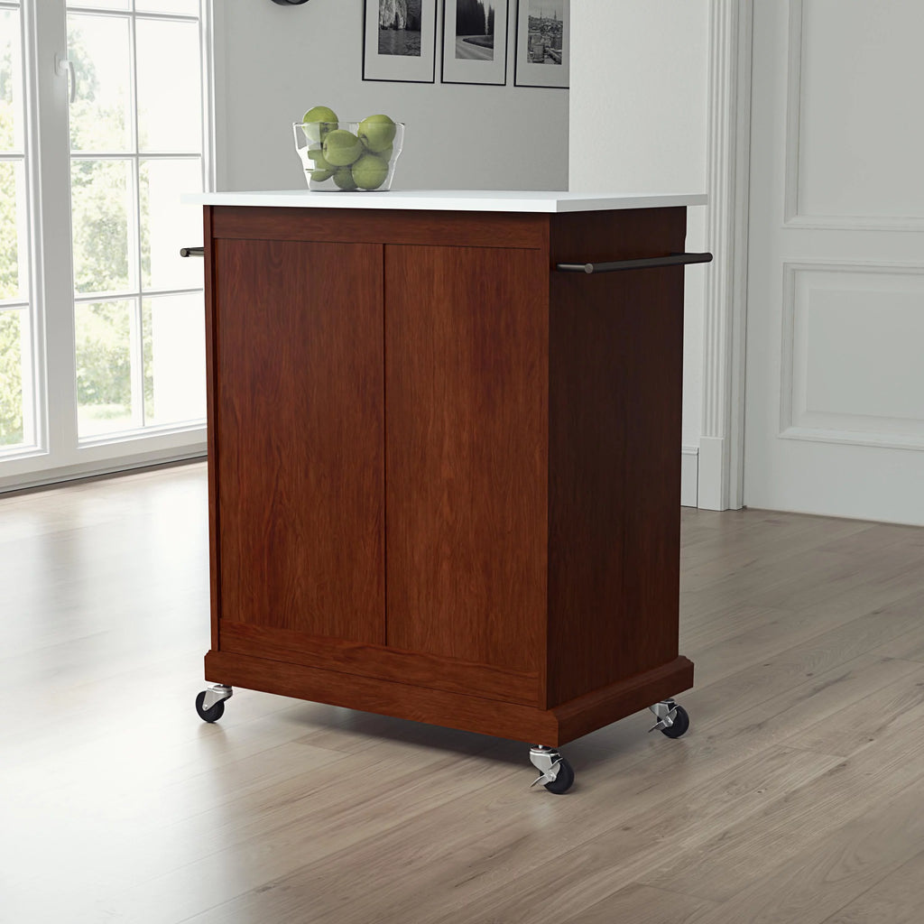 Wood Kitchen Cart with Granite Top F19264