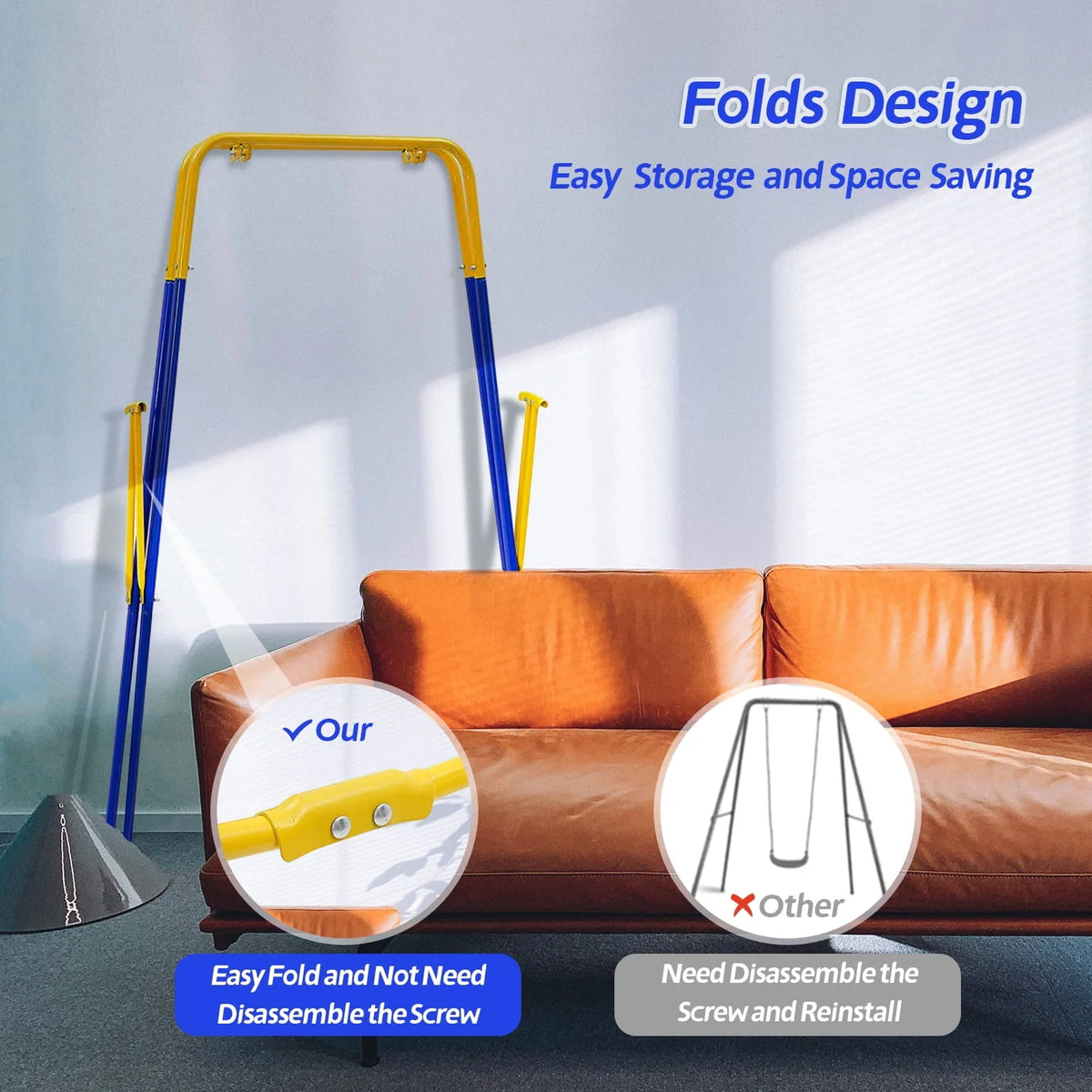 2-in-1 Toddler Swing Set and Baby Jumper K143486