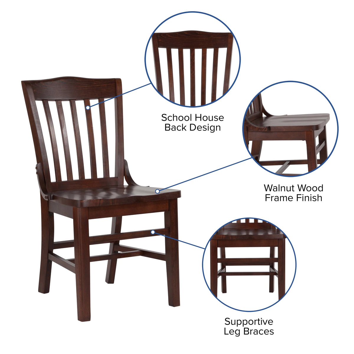 Walnut Wood Restaurant Chair I480
