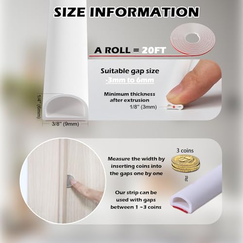 20FT Black Self Adhesive Silicone Door Weather Stripping B855075