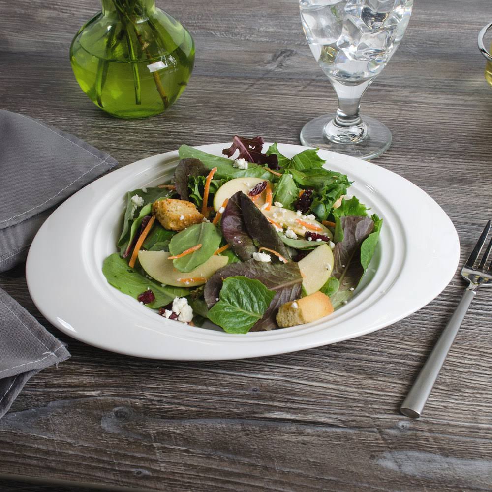White Porcelain Oval Salad Plate - 24/Case G8514