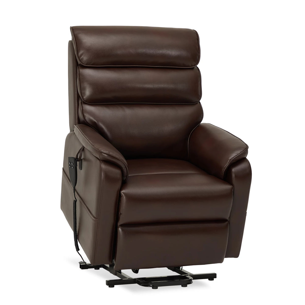 Brown Faux Leather Lift Recliner with Massage Heating N2052