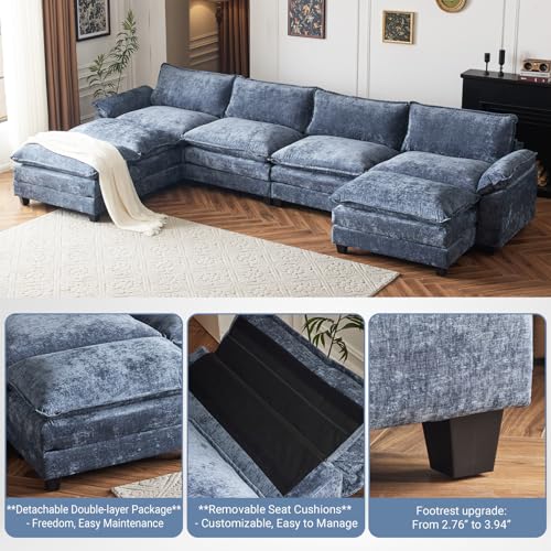 87" Convertible L-Shaped Sectional Sofa with Ottoman K828791
