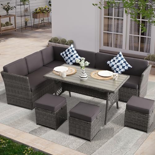 7 Piece PE Wicker Patio Dining Set U68917