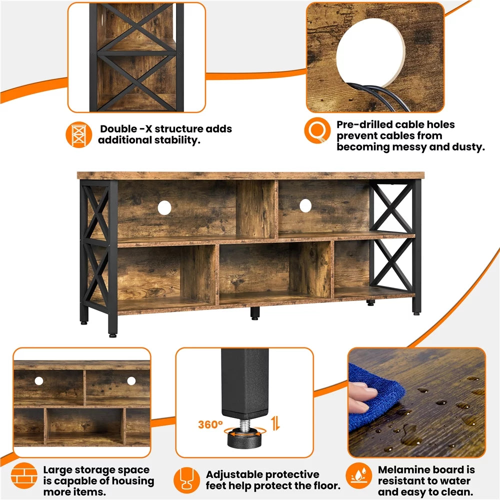 Gray TV Stand with Storage A1272