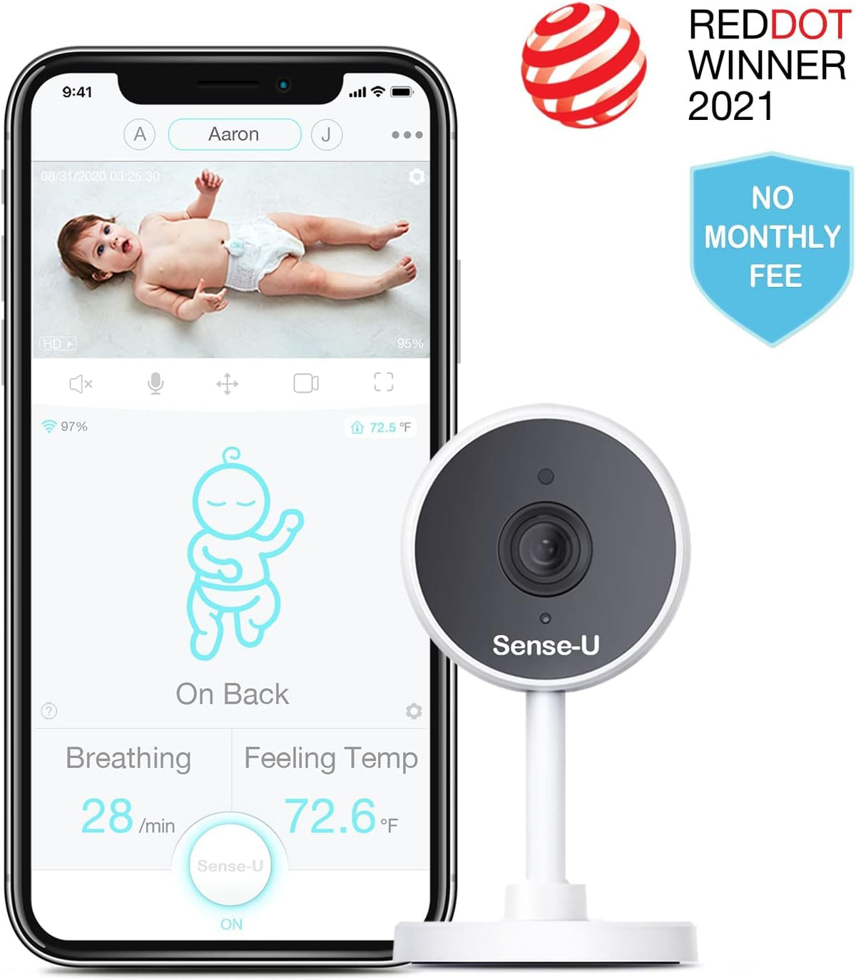 Video Baby Monitor with 1080P HD Wi-Fi Camera and Night Vision D102