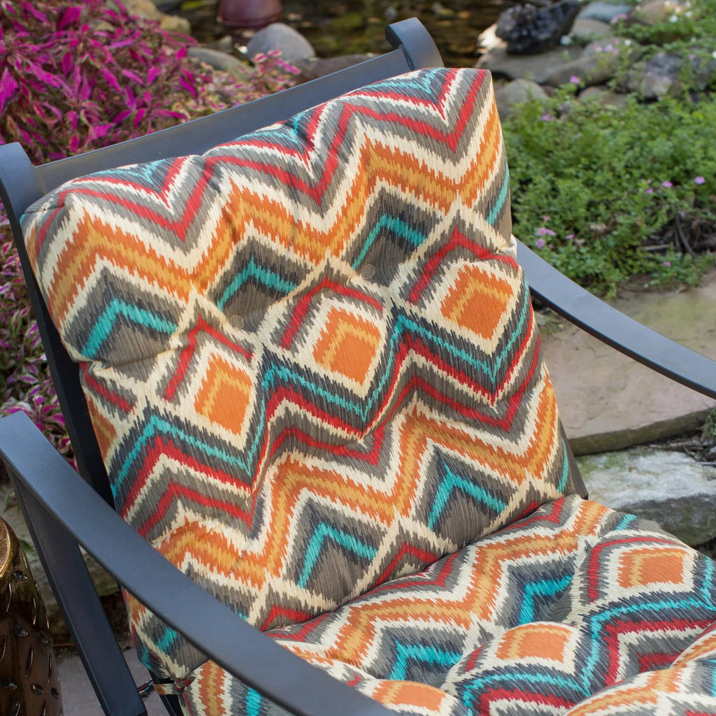 Reversible Tufted Outdoor Chair Cushion F4955