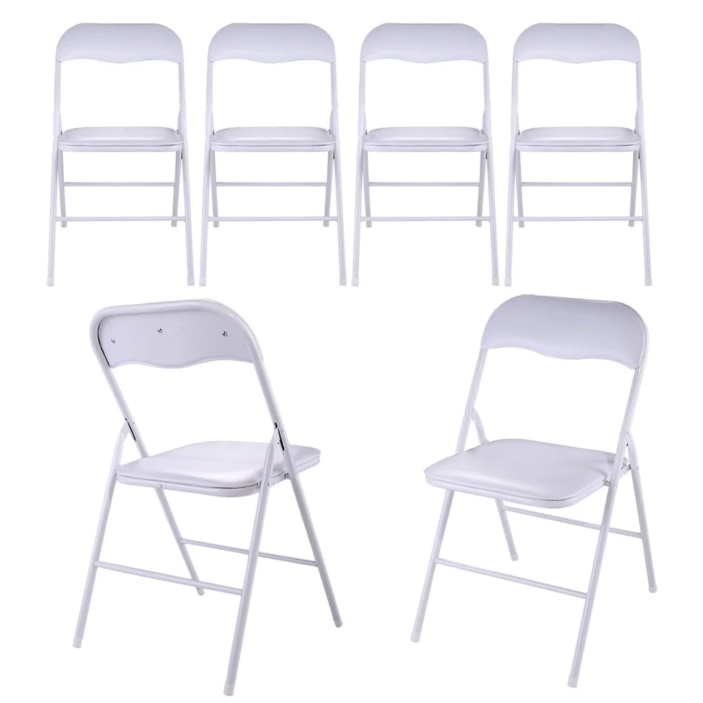 White Folding Chairs Set of 6 K80275