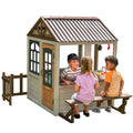 Wooden Outdoor Playhouse with Doorbell and 13 Pieces D42271