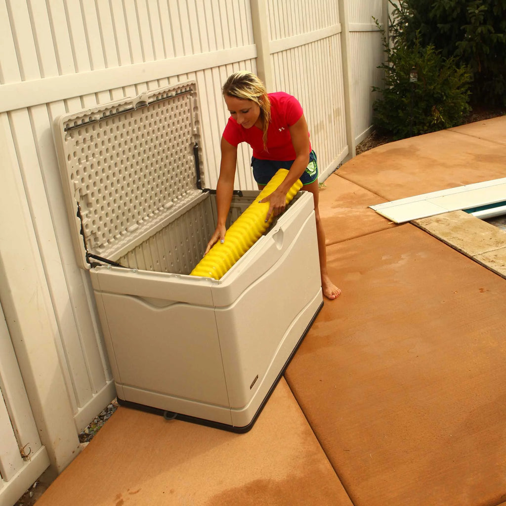 80 Gallon Beige Plastic Deck Box X345