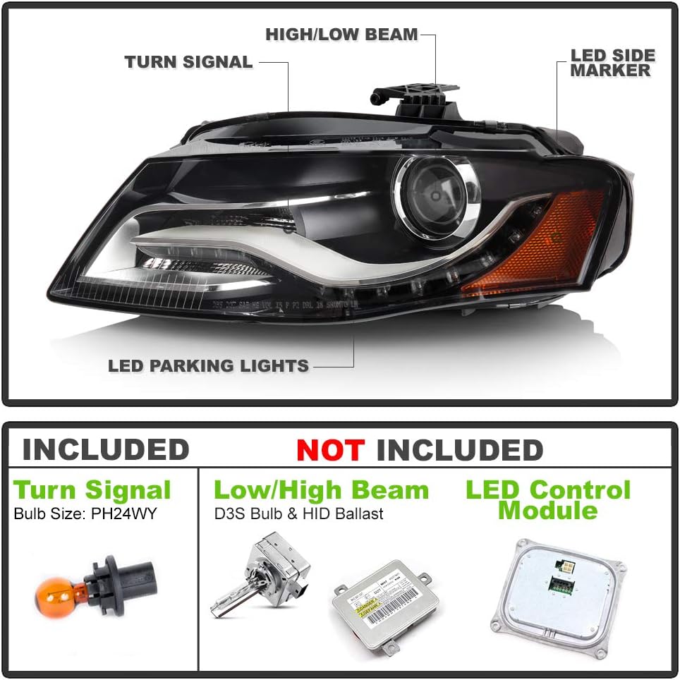 LED DRL Projector Headlight Assembly Left Driver Side I277470