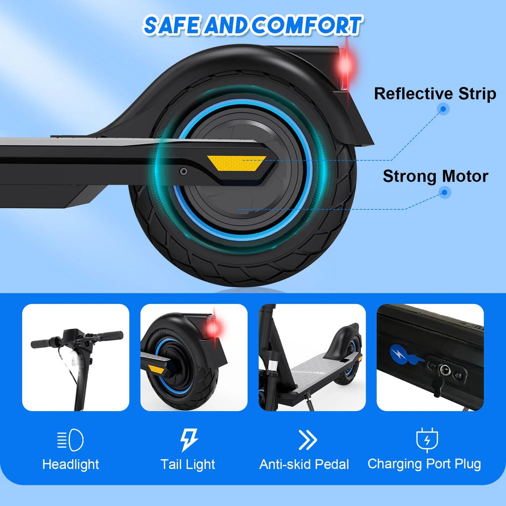 Electric Scooter with 10 Solid Tires, 500W Motor, 22 Miles Battery P17008