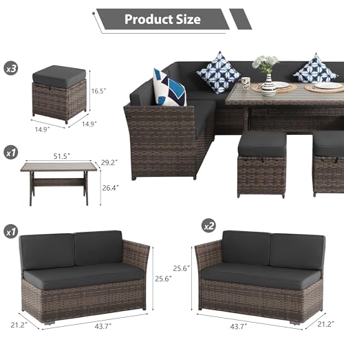 7 Piece PE Wicker Patio Dining Set U68917