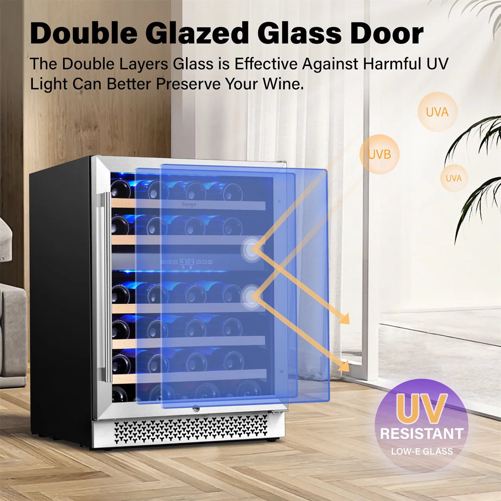 24 Wine Cooler Refrigerator, 46 Bottle Dual Zone U560446