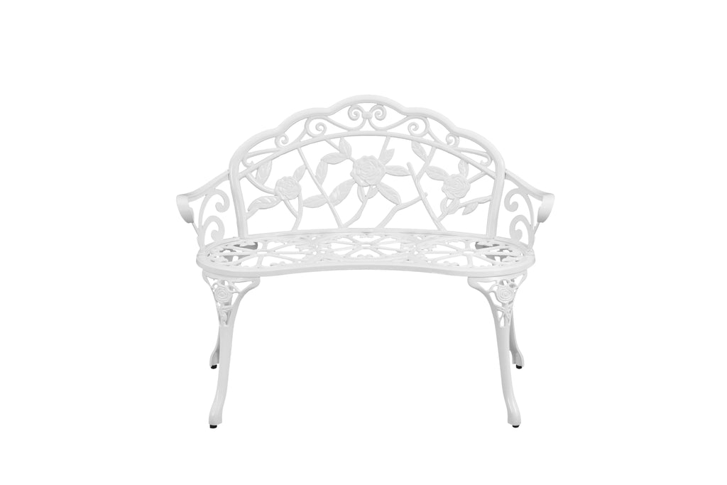 White Outdoor Aluminium Garden Bench D828255