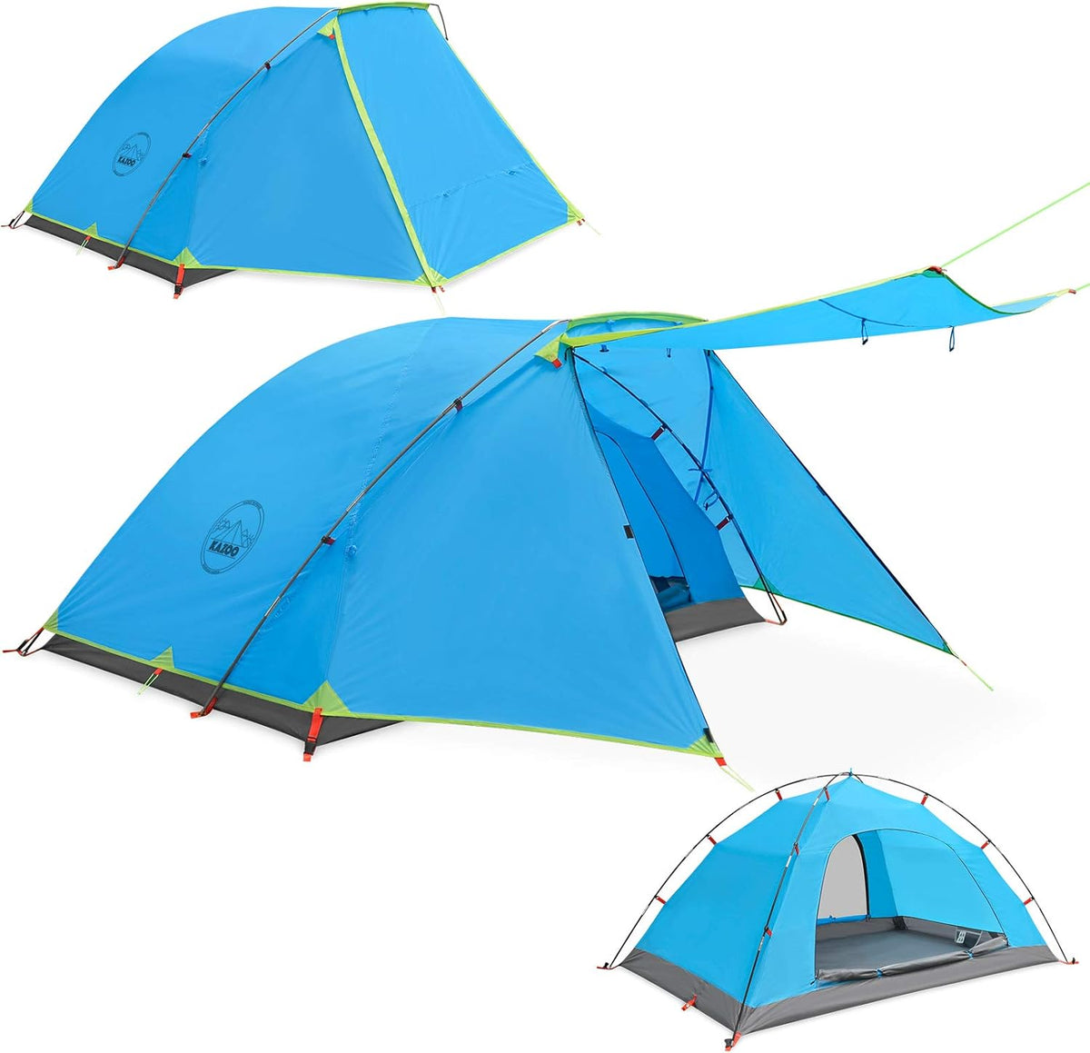 2/4 Person Waterproof Camping Tent with Porch Double Layer L881779