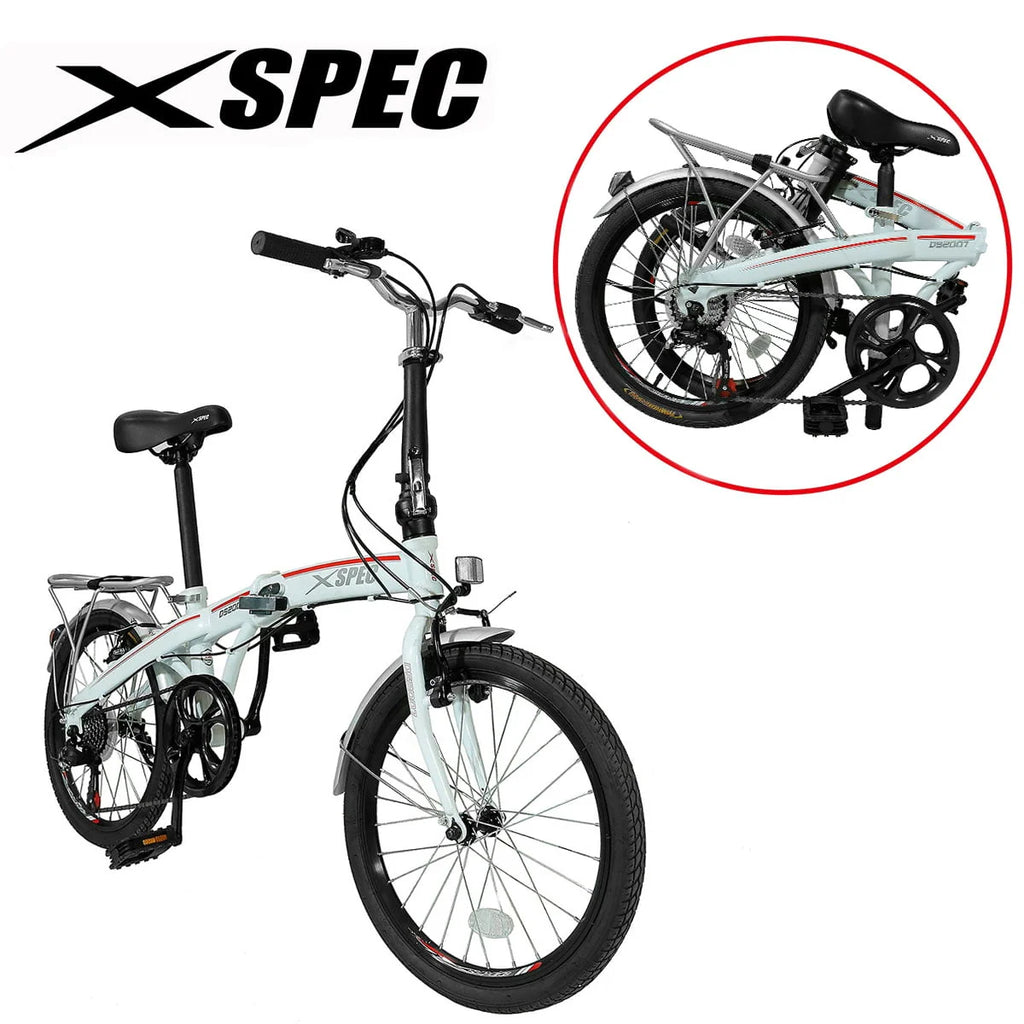 White 7 Speed Folding Compact Bike K221547
