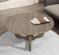 Round Wooden Coffee Table 35.5 x 18 Inches Gray F936