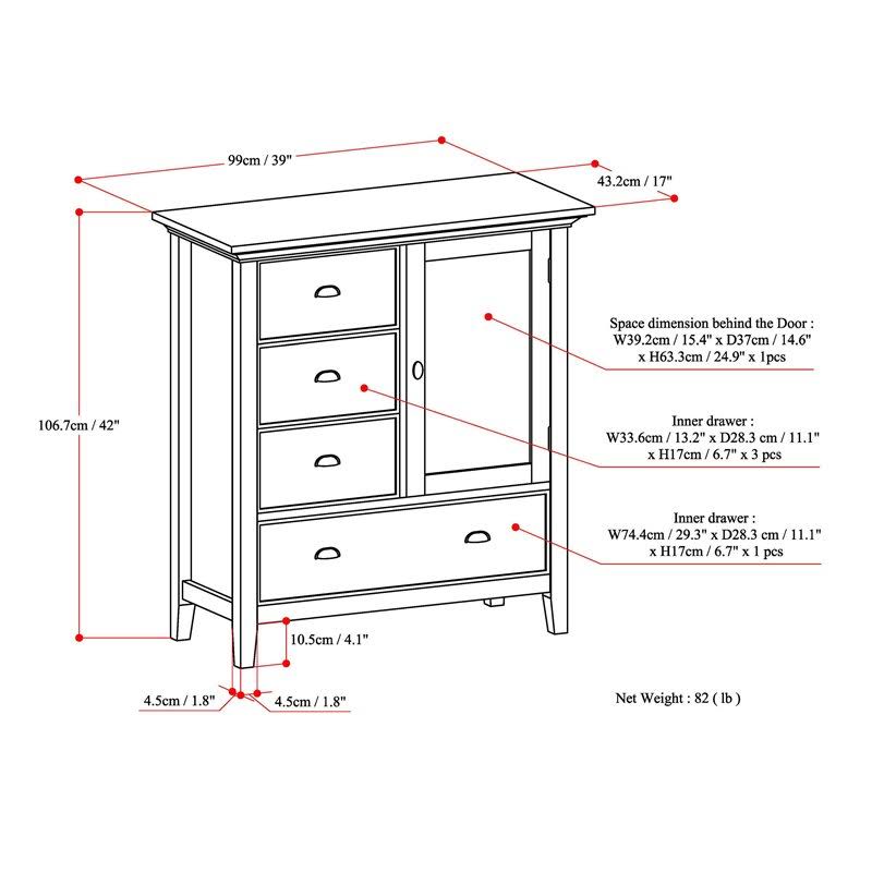 Solid Wood Medium Storage Cabinet J1436