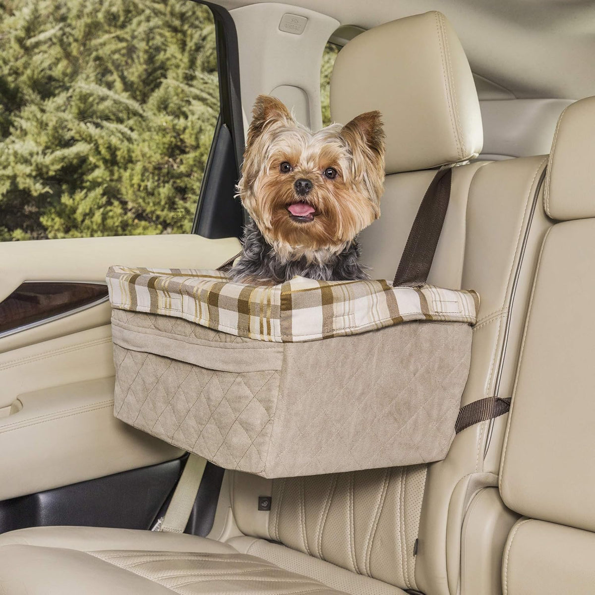 Dog Booster Seat for Car, Tan, up to 18 lb, Pack of 2 W910175