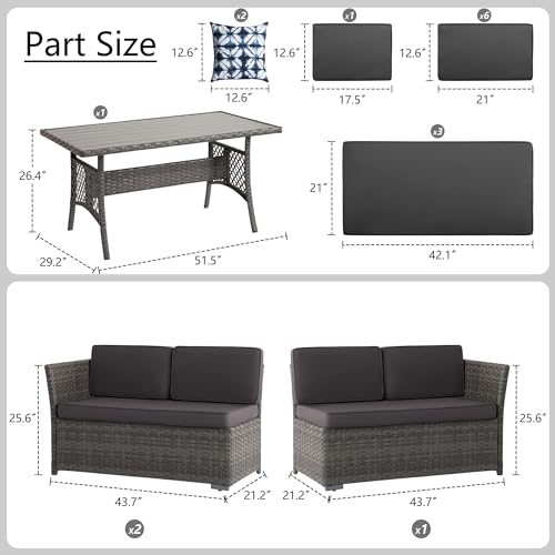 7 Piece PE Wicker Patio Dining Set U68917