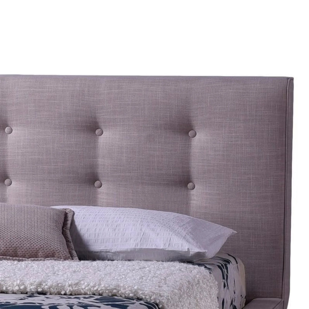 Upholstered Full Platform Bed in Beige P9358