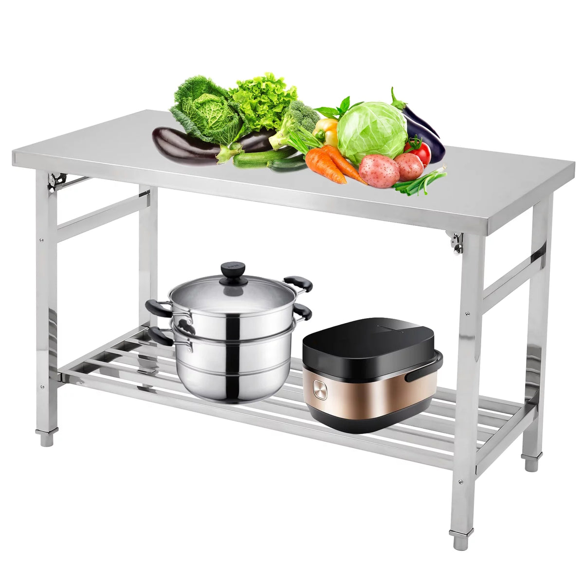 Stainless Steel Table 48x24 Inches with Adjustable Under Shelf B466831