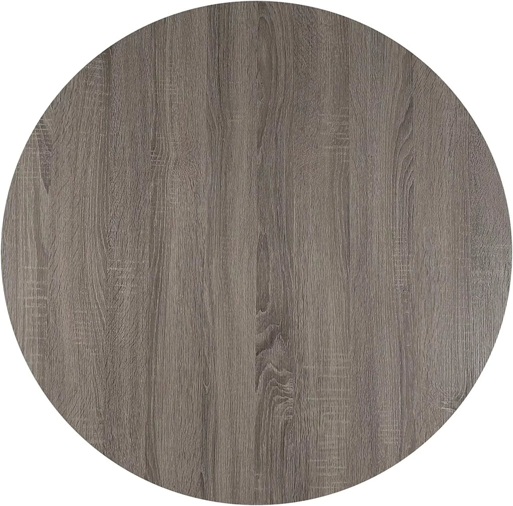 Round Wooden Coffee Table 35.5 x 18 Inches Gray F936